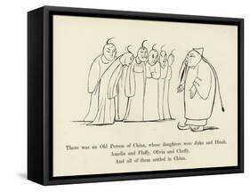 There Was an Old Person of China, Whose Daughters Were Jiska and Dinah-Edward Lear-Framed Stretched Canvas