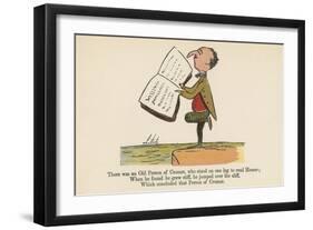 There Was an Old Person of Cromer, Who Stood on One Leg to Read Homer-Edward Lear-Framed Giclee Print