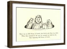 There Was an Old Person of Crowle, Who Lived in the Nest of an Owl-Edward Lear-Framed Giclee Print