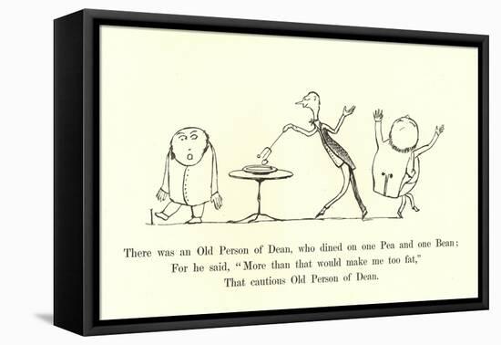 There Was an Old Person of Dean, Who Dined on One Pea and One Bean-Edward Lear-Framed Stretched Canvas