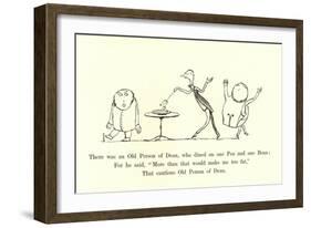 There Was an Old Person of Dean, Who Dined on One Pea and One Bean-Edward Lear-Framed Giclee Print