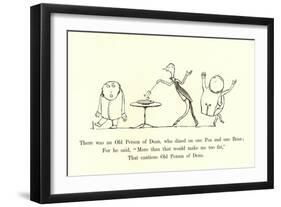 There Was an Old Person of Dean, Who Dined on One Pea and One Bean-Edward Lear-Framed Giclee Print