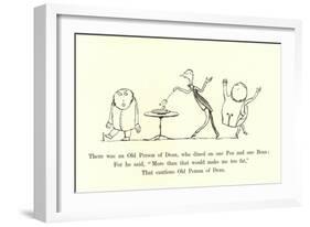 There Was an Old Person of Dean, Who Dined on One Pea and One Bean-Edward Lear-Framed Giclee Print