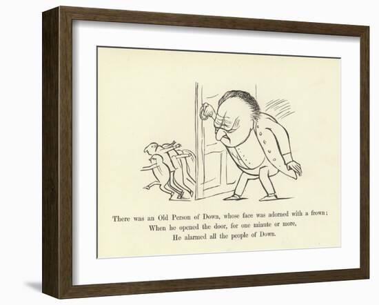 There Was an Old Person of Down, Whose Face Was Adorned with a Frown-Edward Lear-Framed Giclee Print