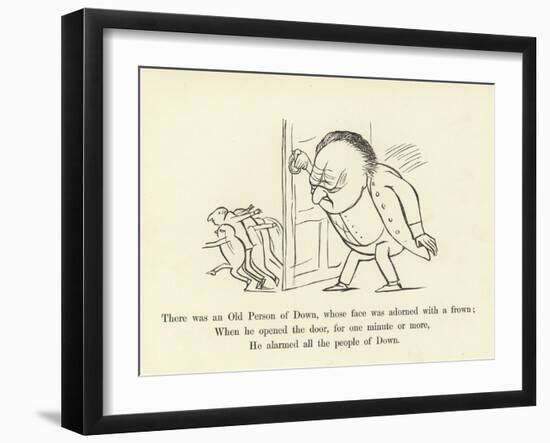 There Was an Old Person of Down, Whose Face Was Adorned with a Frown-Edward Lear-Framed Giclee Print