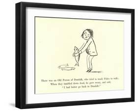 There Was an Old Person of Dundalk, Who Tried to Teach Fishes to Walk-Edward Lear-Framed Giclee Print