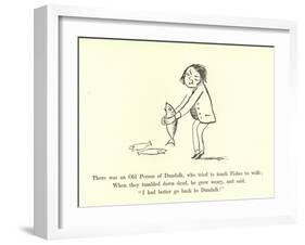 There Was an Old Person of Dundalk, Who Tried to Teach Fishes to Walk-Edward Lear-Framed Giclee Print