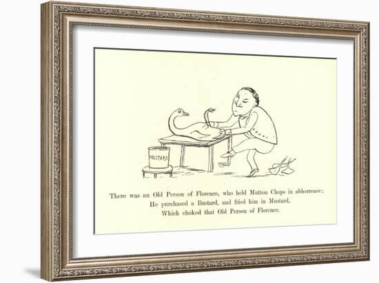 There Was an Old Person of Florence, Who Held Mutton Chops in Abhorrence-Edward Lear-Framed Giclee Print