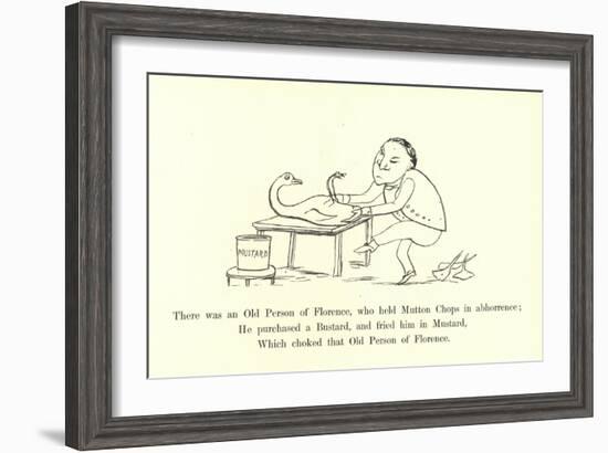 There Was an Old Person of Florence, Who Held Mutton Chops in Abhorrence-Edward Lear-Framed Giclee Print