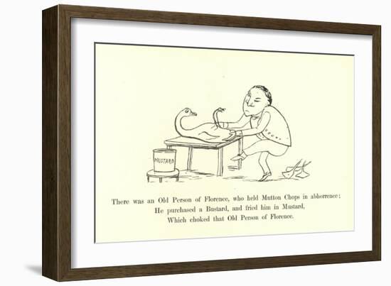 There Was an Old Person of Florence, Who Held Mutton Chops in Abhorrence-Edward Lear-Framed Giclee Print