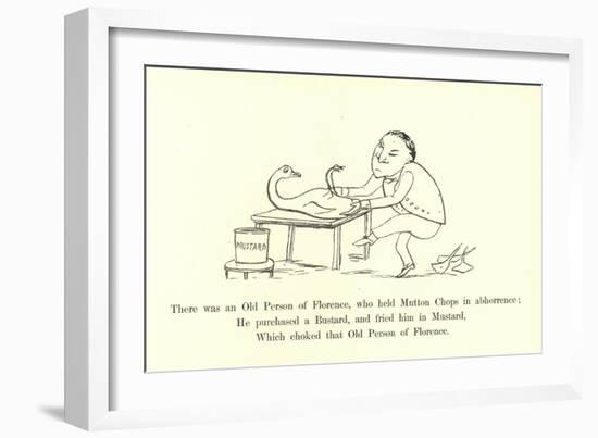 There Was an Old Person of Florence, Who Held Mutton Chops in Abhorrence-Edward Lear-Framed Giclee Print