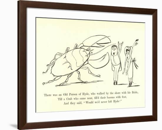 There Was an Old Person of Hyde, Who Walked by the Shore with His Bride-Edward Lear-Framed Giclee Print