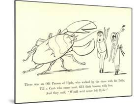 There Was an Old Person of Hyde, Who Walked by the Shore with His Bride-Edward Lear-Mounted Giclee Print