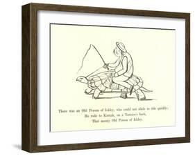 There Was an Old Person of Ickley, Who Could Not Abide to Ride Quickly-Edward Lear-Framed Giclee Print