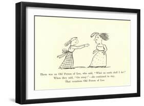 There Was an Old Person of Loo, Who Said, "What on Earth Shall I Do?"-Edward Lear-Framed Giclee Print