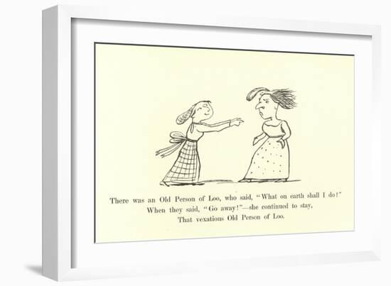 There Was an Old Person of Loo, Who Said, "What on Earth Shall I Do?"-Edward Lear-Framed Giclee Print