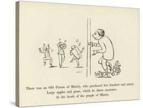 There Was an Old Person of Minety, Who Purchased Five Hundred and Ninety Large Apples and Pears-Edward Lear-Stretched Canvas