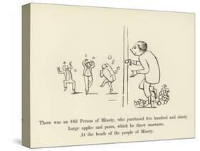 There Was an Old Person of Minety, Who Purchased Five Hundred and Ninety Large Apples and Pears-Edward Lear-Stretched Canvas