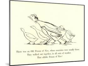 There Was an Old Person of Nice, Whose Associates Were Usually Geese-Edward Lear-Mounted Giclee Print