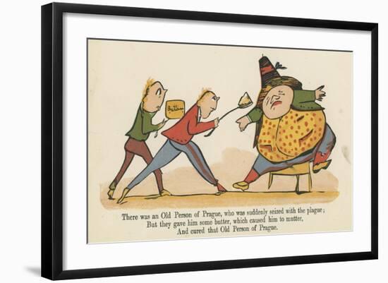 There Was an Old Person of Prague, Who Was Suddenly Seized with the Plague-Edward Lear-Framed Giclee Print