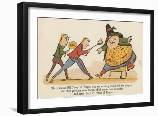 There Was an Old Person of Prague, Who Was Suddenly Seized with the Plague-Edward Lear-Framed Giclee Print