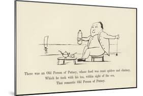 There Was an Old Person of Putney, Whose Food Was Roast Spiders and Chutney-Edward Lear-Mounted Giclee Print
