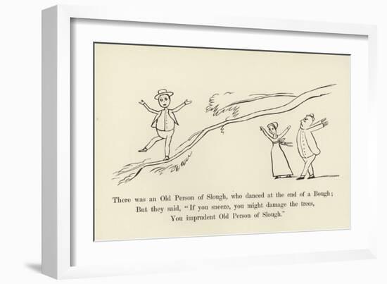 There Was an Old Person of Slough, Who Danced at the End of a Bough-Edward Lear-Framed Giclee Print