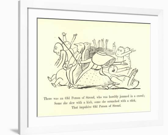 There Was an Old Person of Stroud, Who Was Horribly Jammed in a Crowd-Edward Lear-Framed Giclee Print