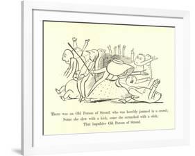 There Was an Old Person of Stroud, Who Was Horribly Jammed in a Crowd-Edward Lear-Framed Giclee Print