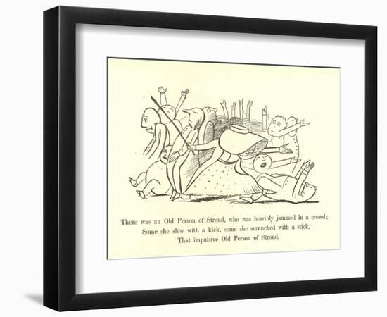 There Was an Old Person of Stroud, Who Was Horribly Jammed in a Crowd-Edward Lear-Framed Giclee Print