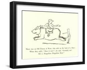 There Was an Old Person of Ware, Who Rode on the Back of a Bear-Edward Lear-Framed Giclee Print