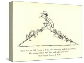 There Was an Old Person of Wilts, Who Constantly Walked Upon Stilts-Edward Lear-Stretched Canvas