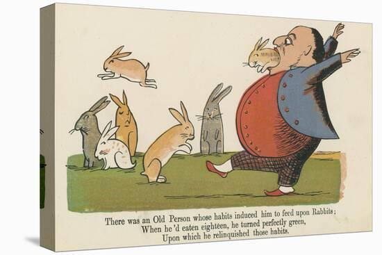 There Was an Old Person Whose Habits Induced Him to Feed Upon Rabbits-Edward Lear-Stretched Canvas