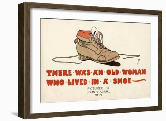 There Was an Old Woman Who Lived in a Shoe-John Hassall-Framed Art Print