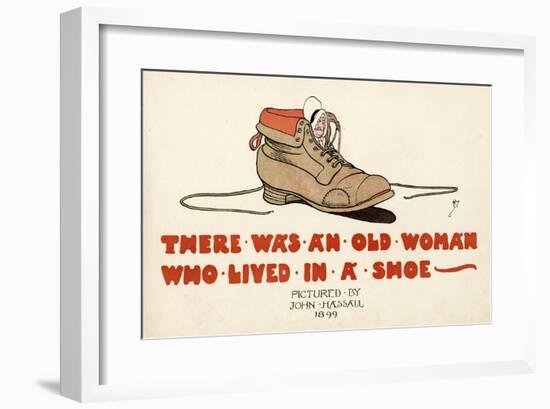 There Was an Old Woman Who Lived in a Shoe-John Hassall-Framed Art Print