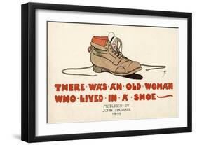 There Was an Old Woman Who Lived in a Shoe-John Hassall-Framed Art Print