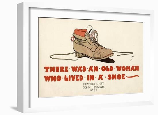 There Was an Old Woman Who Lived in a Shoe-John Hassall-Framed Art Print