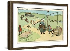 There Was an Old Woman Who Lived in a Shoe-John Hassall-Framed Art Print