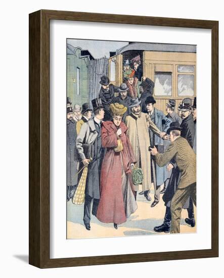 Therèse Humbert (1856-1918) Fraudster Arriving in Paris (Jan 19)-null-Framed Giclee Print