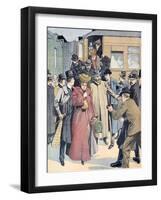 Therèse Humbert (1856-1918) Fraudster Arriving in Paris (Jan 19)-null-Framed Giclee Print