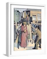 Therèse Humbert (1856-1918) Fraudster Arriving in Paris (Jan 19)-null-Framed Giclee Print