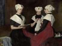 Three Girls from the Amsterdam Orphanage, 1885-Therese Schwartze-Framed Art Print