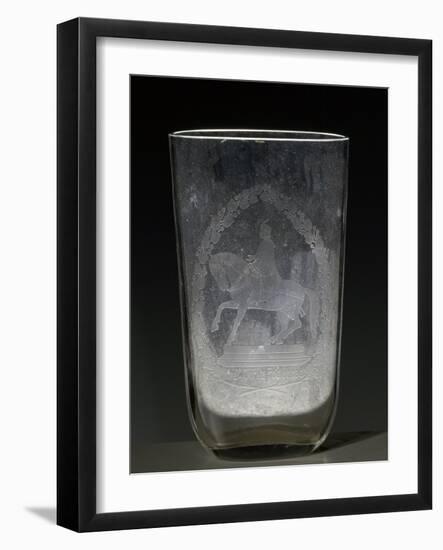 Thermal Glass in Beveled Glass with Equestrian Statue of Prince of Podebradi, Czech Republic-null-Framed Giclee Print