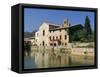 Thermal Pool of Bagno Vignoni, Val D'Orcia, Siena Province, Tuscany, Italy, Europe-Sergio Pitamitz-Framed Stretched Canvas