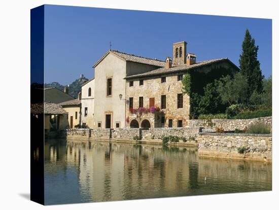 Thermal Pool of Bagno Vignoni, Val D'Orcia, Siena Province, Tuscany, Italy, Europe-Sergio Pitamitz-Stretched Canvas