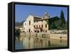 Thermal Pool of Bagno Vignoni, Val D'Orcia, Siena Province, Tuscany, Italy, Europe-Sergio Pitamitz-Framed Stretched Canvas