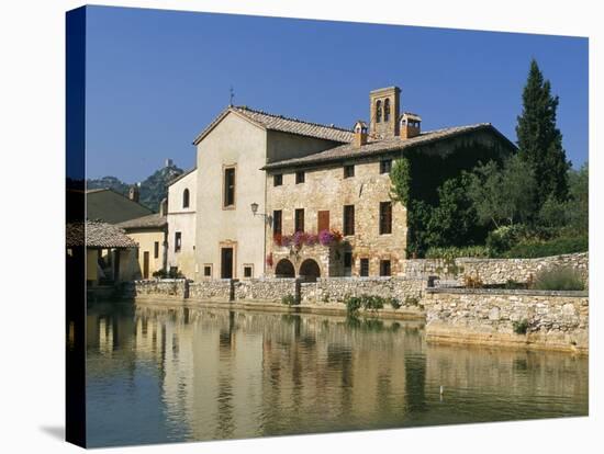 Thermal Pool of Bagno Vignoni, Val D'Orcia, Siena Province, Tuscany, Italy, Europe-Sergio Pitamitz-Stretched Canvas