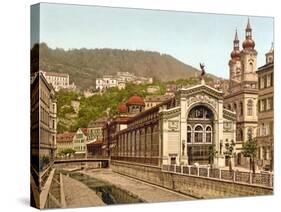 Thermal Spring Colonnade, Karlovy Vary, Pub. 1890-1900-null-Stretched Canvas