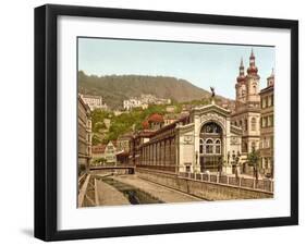 Thermal Spring Colonnade, Karlovy Vary, Pub. 1890-1900-null-Framed Giclee Print