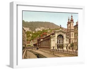 Thermal Spring Colonnade, Karlovy Vary, Pub. 1890-1900-null-Framed Giclee Print